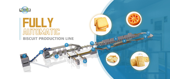 Soft Biscuit Production Line PLC Controlled Soft Biscuit Production Line Biscuit Processing Equipment